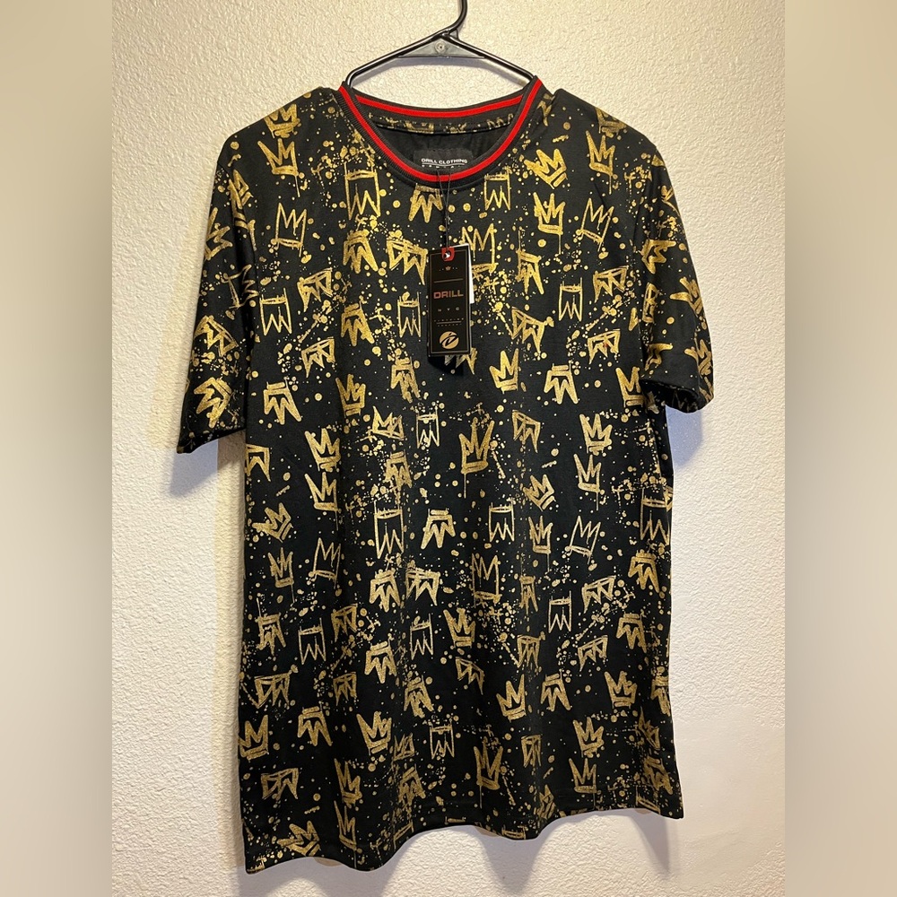 Black and Gold Graphic Men's Shirt